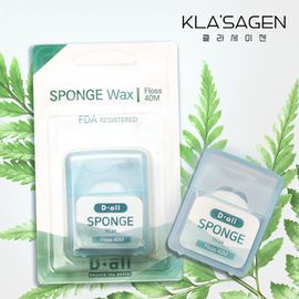 KLA'SAGEN Sponge Waxed Dental Floss 40m Expanding Interdental Mesh Plaque Remover FDA Approved _ Made in Korea
